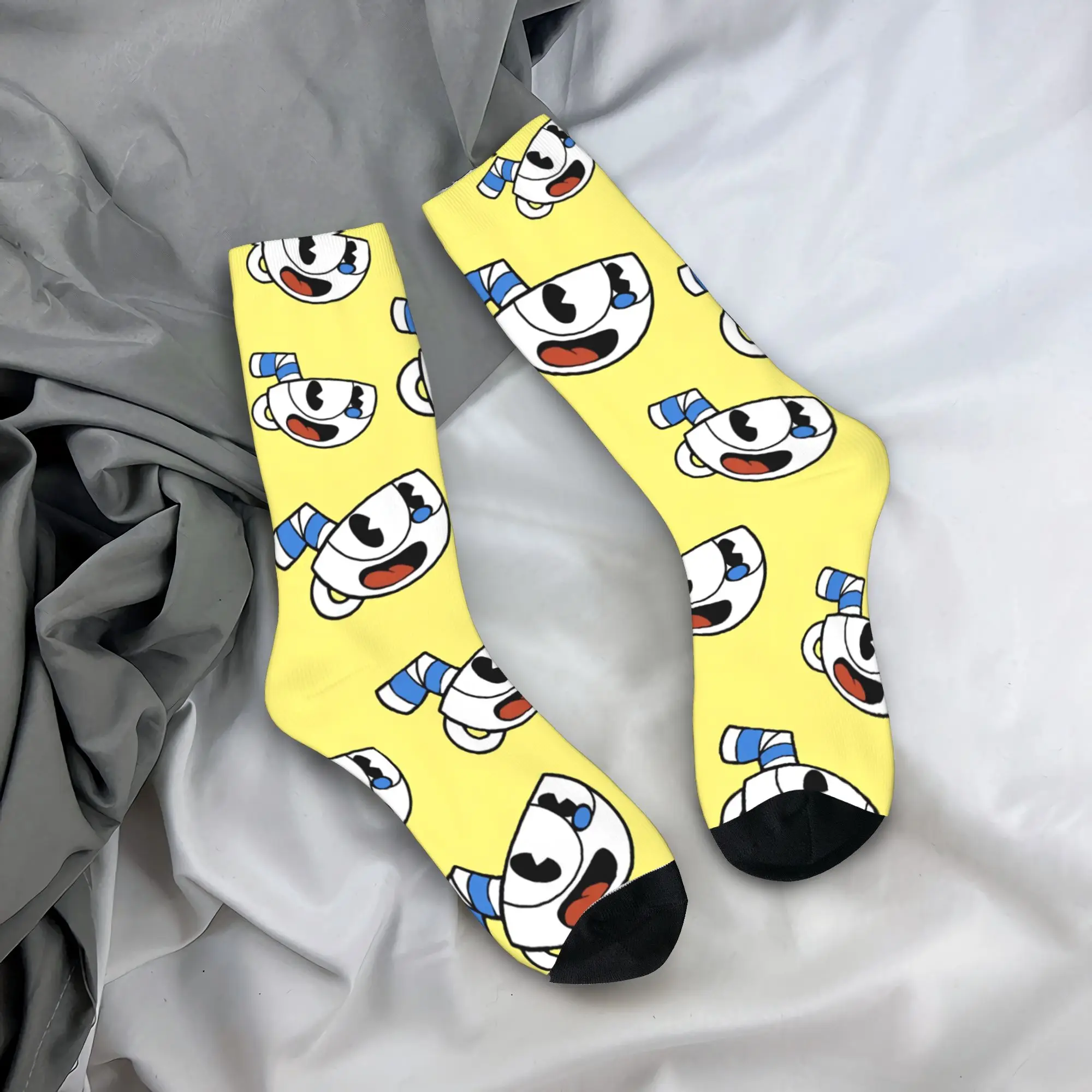 Game C-Cuphead Design Socks Accessories for Women Breathable Printed Socks