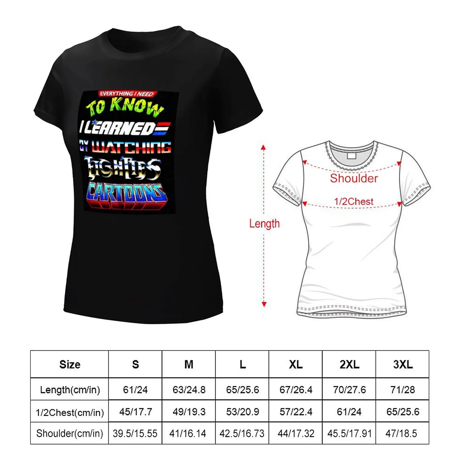 Eighties Cartoons T-Shirt new edition customizeds blacks vintage clothes Woman fashion