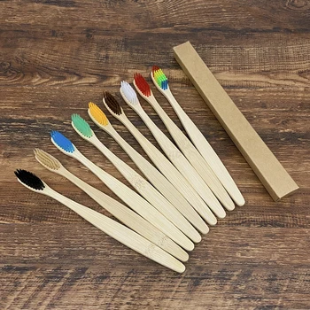 環境にやさしい竹歯ブラシ,ポータブル,大人用,家庭用,旅行,ホテル用の木製の柔らかいブラシ,1個