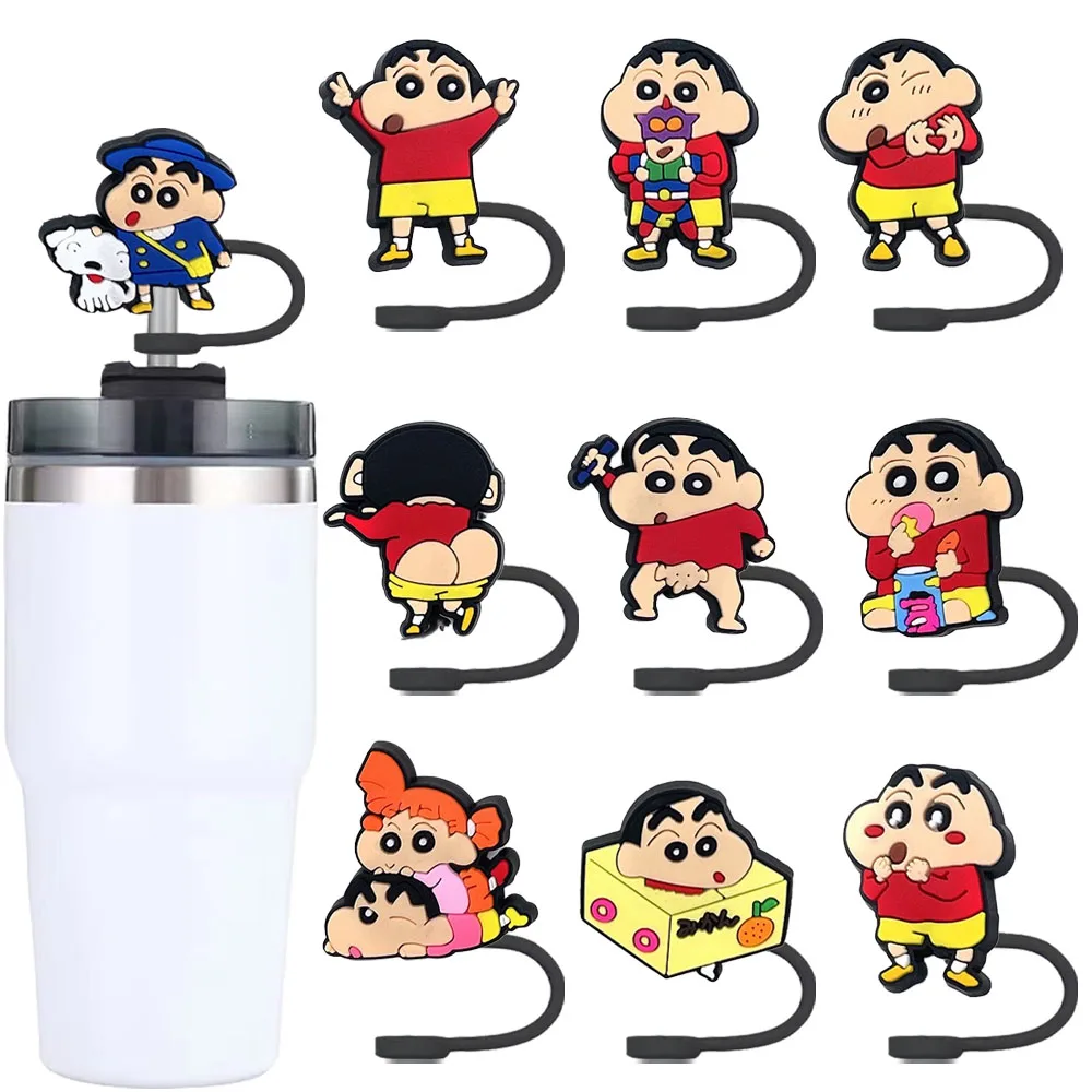 

1-10pcs Cartoon straw cap Cartoon 10MM silicone drink straw plug reusable spill-proof drinking cup straw cap