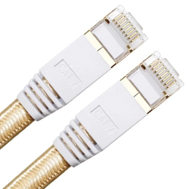 Cat 7 RJ45 ekranowany kabel sieciowy z czystej miedzi LAN kabel Ethernet z plecionką poliestrową 1M 2M 3M 5m 10m 15m 20m