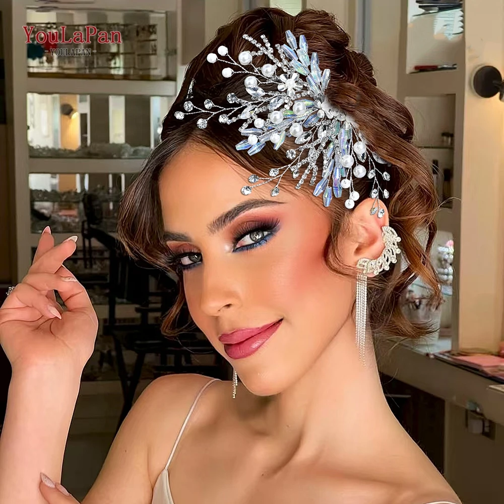 

YouLaPan Wedding Pearl Crystal Headwear Fashion Bridal Hair Comb Bridesmaid Headpiece Bride Headdress Party Hair Ornaments HP914