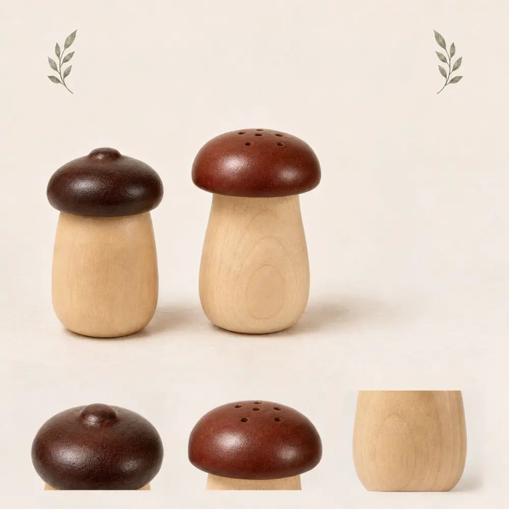 Creative Wooden Acorn Toothpick Box Mushroom Style Dispenser Japanese Cotton Swab Storage Organizer Home Decor