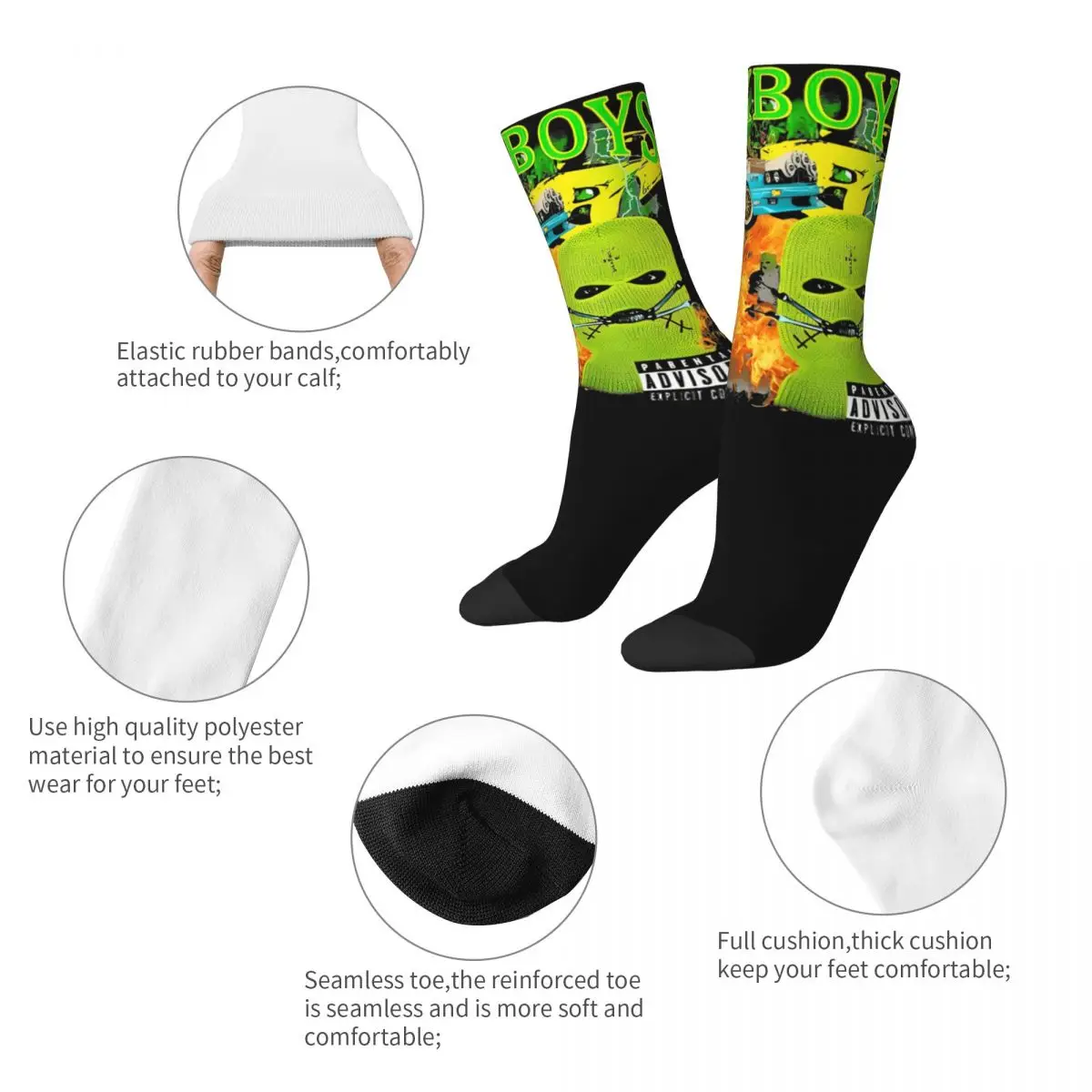 Unique JACKBOYS Bootleg Theme Socks Merchandise for Female Non-slip Stockings