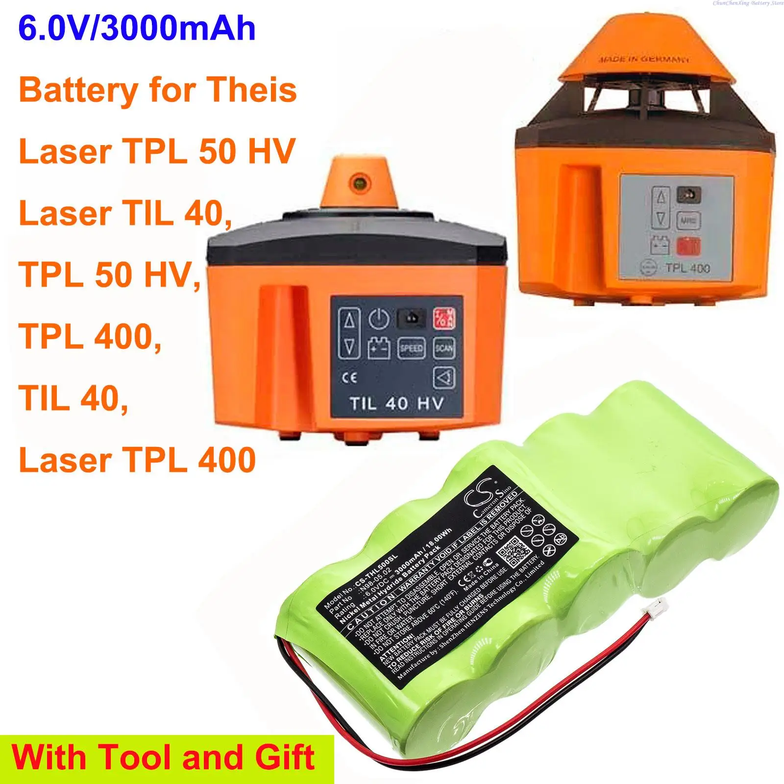 

Аккумулятор OrangeYu 3000 мАч N98-05.02 для Theis Laser TPL 50 HV, Laser TPL 400, Laser TIL 40, TPL 50 HV, TPL 400, TIL 40