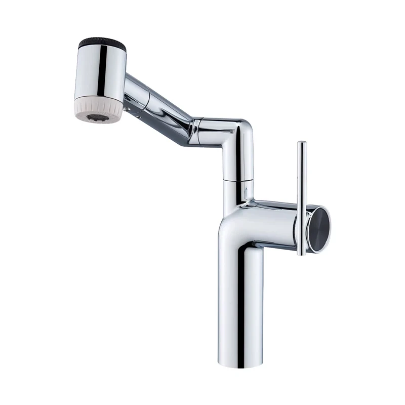 Folding Sink Faucet Dopamine Single Handle Hot and Cold Mixing Faucet Multifunctional Rotary Sink Faucet Deck Mount
