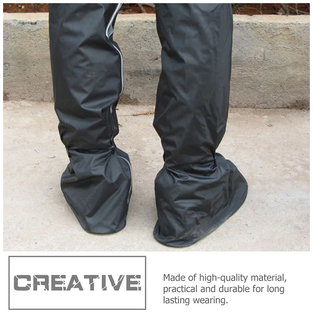 1 Pair Waterproof Rain Boots Thickened Reusable Non-Slip Overshoes For Outdoor Travel Rainproof Shoe Covers Portable Protective