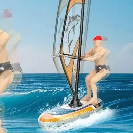 Barca RC Barca a vela Yachting Kayak Telecomando Vela Barca a remi Piscina per bambini Giocattolo da competizione d'acqua impermeabile