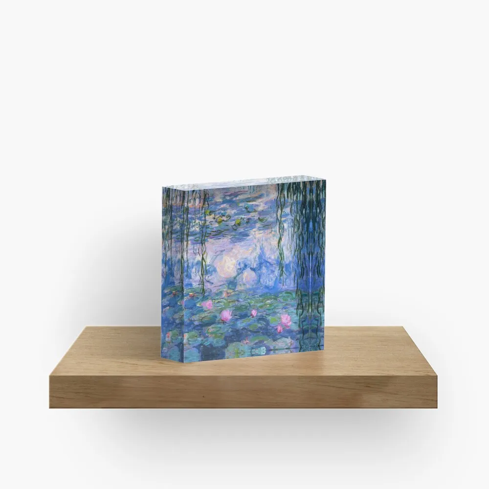 Water Lilies Monet  Acrylic Block Decoration Photos Art Bedroom Pad Family Room Process Transparent Wedding Decor Fashionable