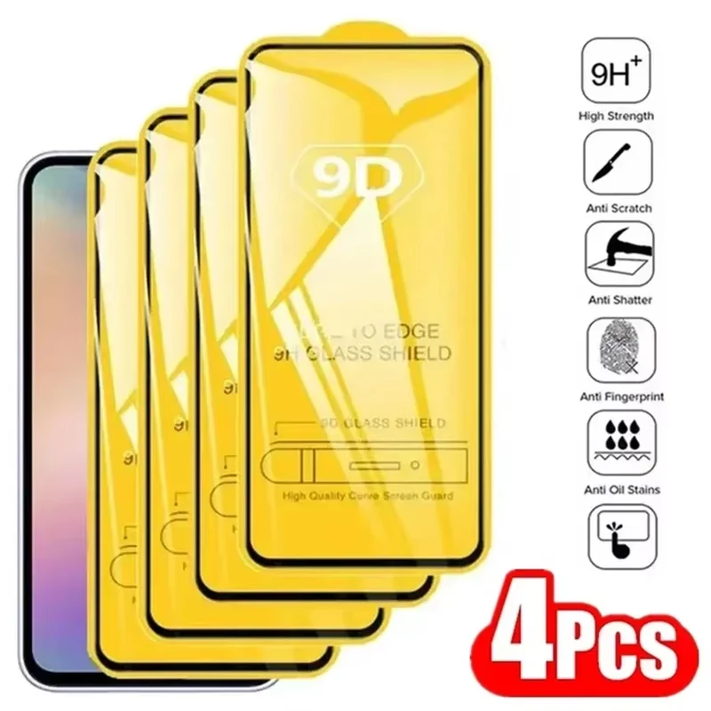 

4Pcs Screen Protector Tempered Glass For Samsung Galaxy A17 A07 A16 A15 A14 A13 A26 A25 A56 A55 5G A54 A53 A36 A35 A32 A34 A33