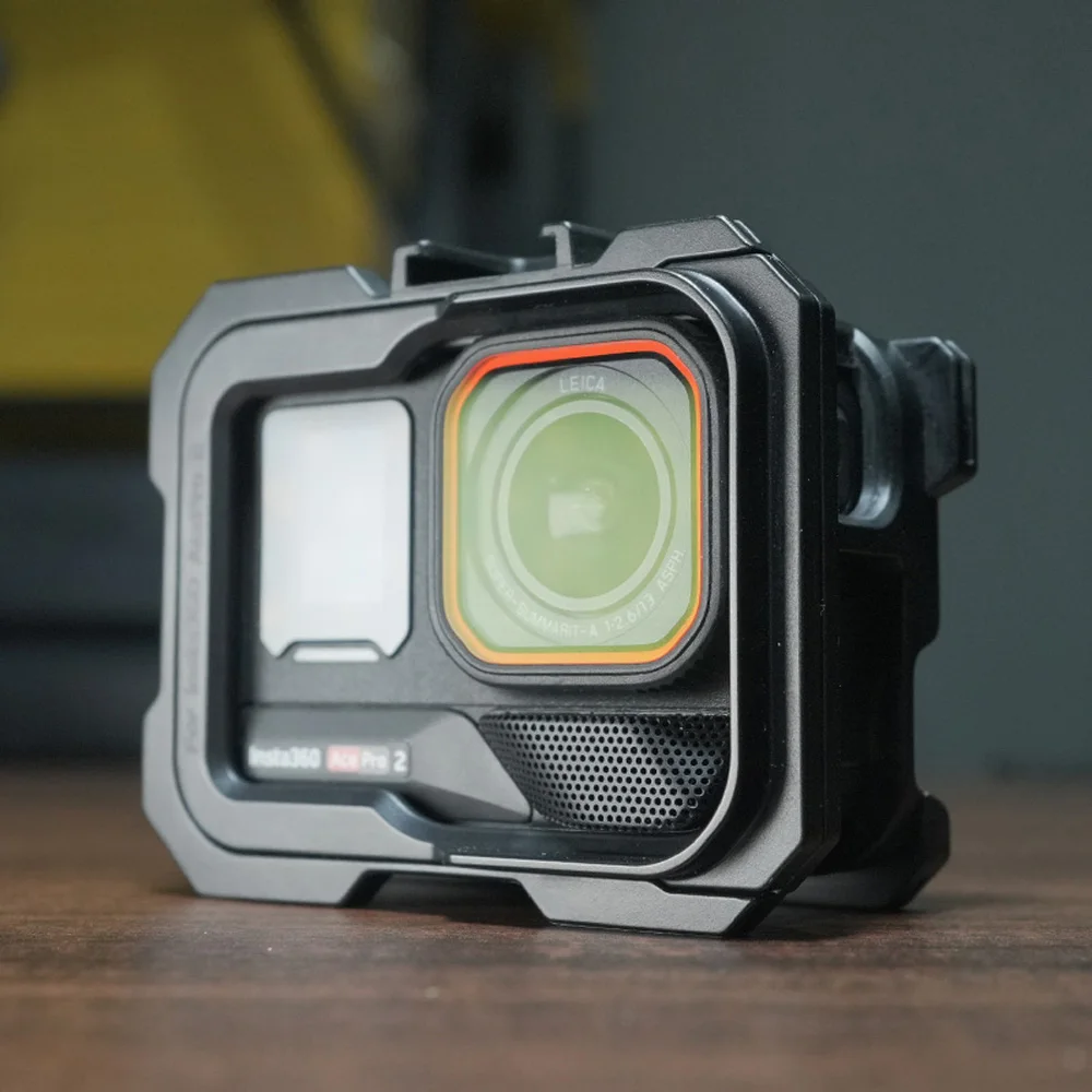 FATBEAR Custodia protettiva in pelle con armatura antiurto di grado militare tattico per insta360 Ace Pro