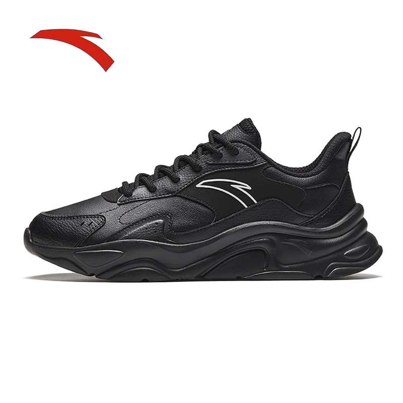 

ANTA Little Millennium Men's Pure Black Trendy Casual Shoes Soft soled Wear resistant Black Sports Shoes