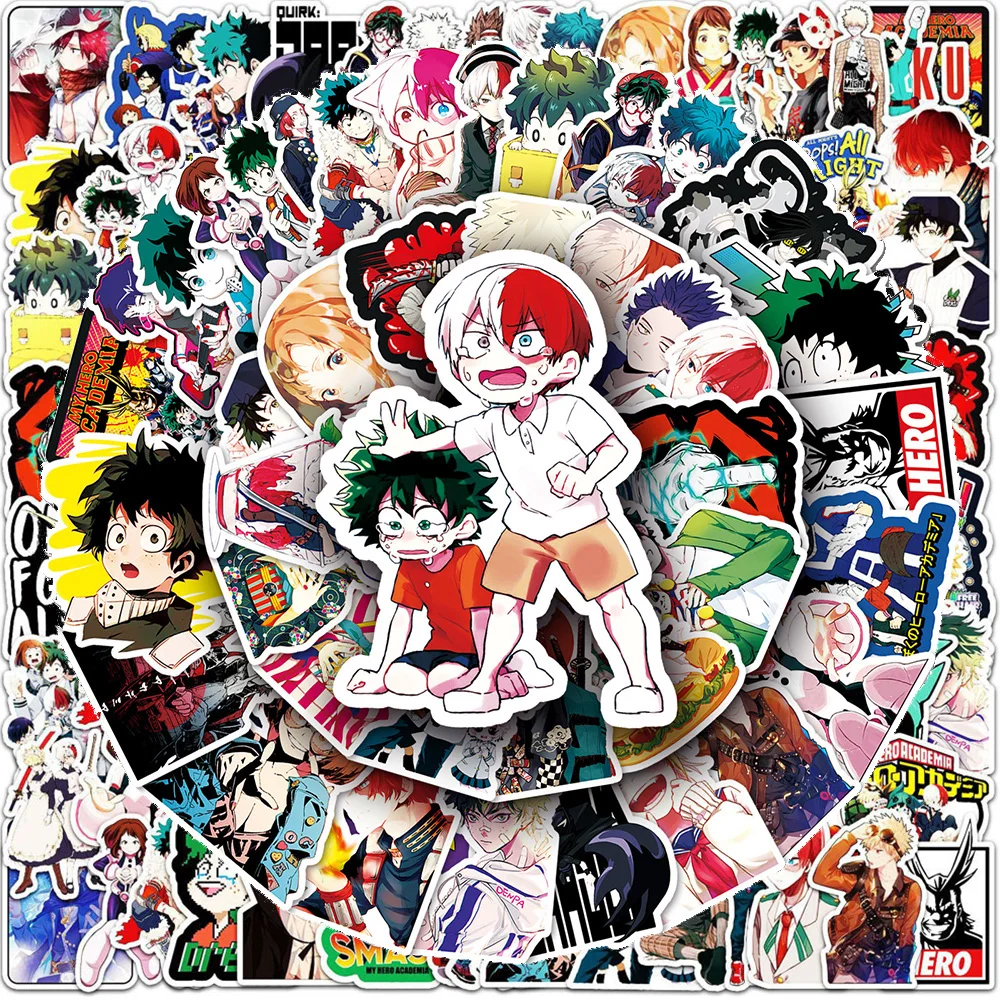10/50/100/200 Stück Cartoon My Hero Academia Graffiti-Aufkleber Coole DIY Auto Skateboard Notizbuch Manga Graffiti-Sticker Spielzeug Geschenke