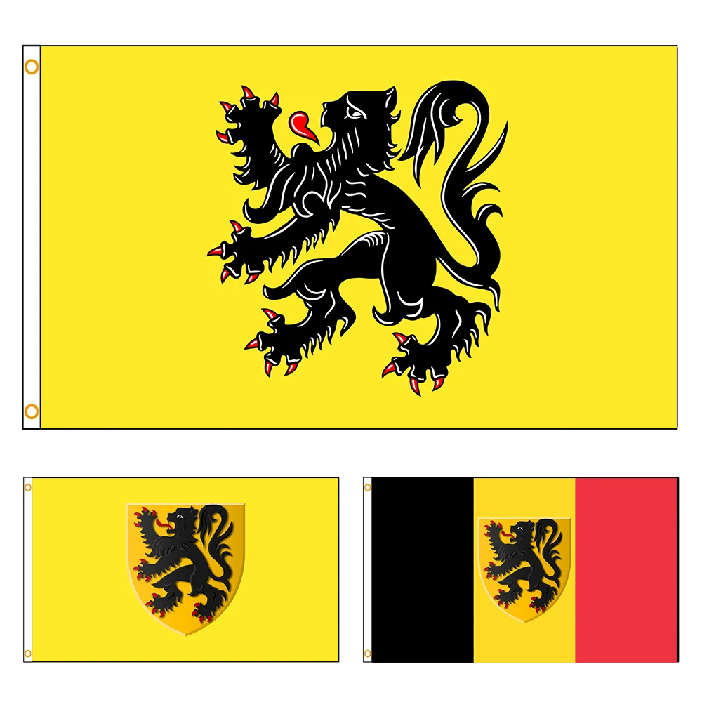 

90x150cm Flemish Community Flag Belgium Polyester Printed Banner Decoration Tapestry FLAGLAND