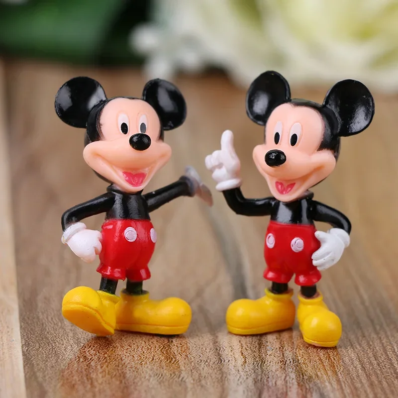 6pcs/set Disney Figures Mickey Mouse Minnie Mouse Birthday Party Cake Decoration PVC Anime Figures Kids Toys