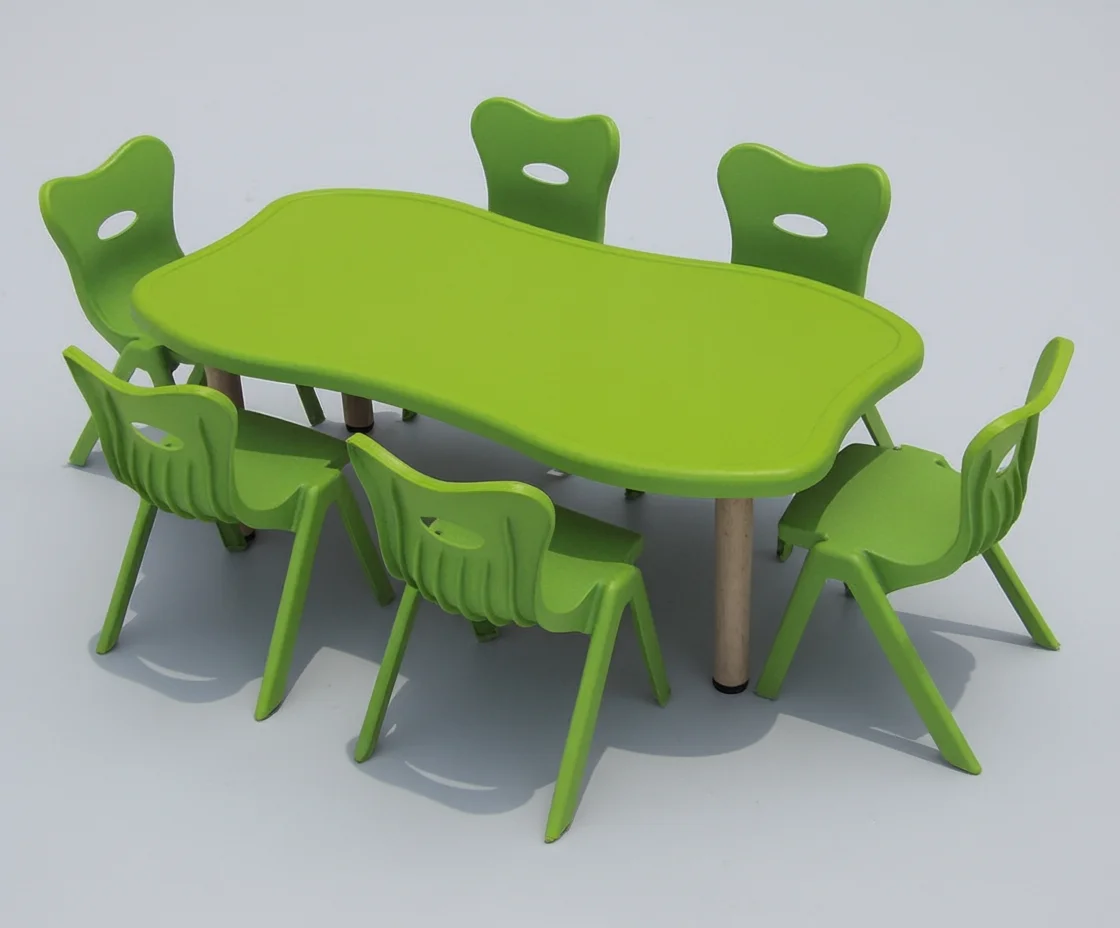 Preschool Furniture Daycare Adjustable Study Table Children Furniture Sets Nursery Desk and Chair Set