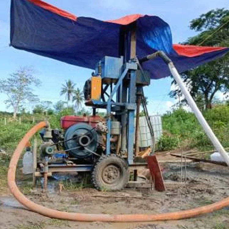 Portable 100m 150m Deep Borehole Drill Machine for Water Wells Core Drilling Rig with Engine Pump Core Components