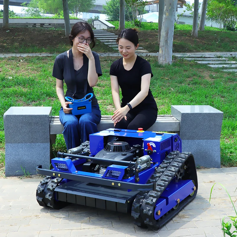 Customized All Terrain Remote Control Lawn Mower Crawler Intelligent Weeding Robot 4-stroke Self-propelled CE Approved