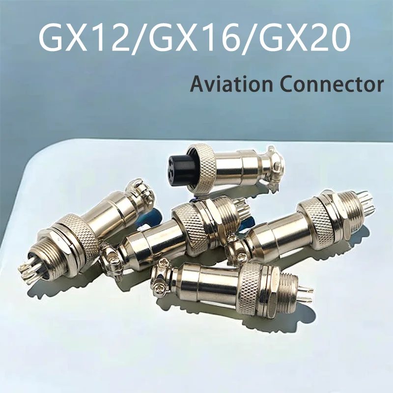 5/10/20Sets GX12 GX16 GX20 Aviation Wire Connector 2 3 4 5 6 7 8 9 10 12 14 15 Pin Electric Panel Male & Female Socket Plug