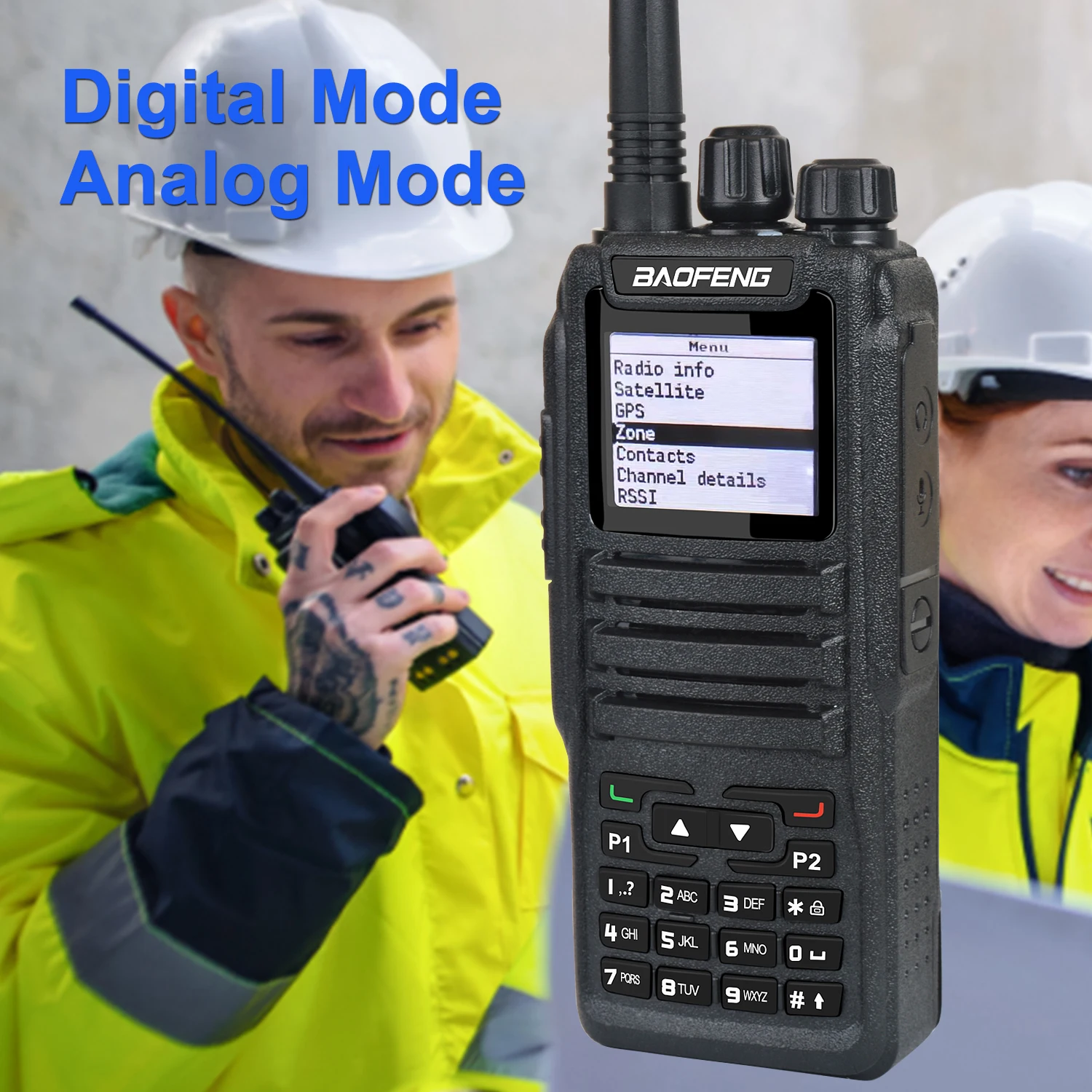 Baofeng-Walkie Talkie Digital y analógico, dispositivo de banda Dual FM, VHF 136-174MHz UHF 400-480MHz, DM-1701, DMR