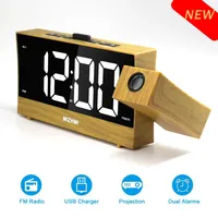 New LED Digital Projection Alarm Clock Electronic Alarm Clock with Projection FM Radio Time Projector Bedroom Bedside Mute Clock