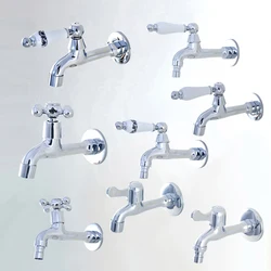 Polished Chrome Wall Mount Bathroom Mop Pool Faucet /Garden Water Tap / Laundry Sink Water Taps / Washing Machine Tap mzh301