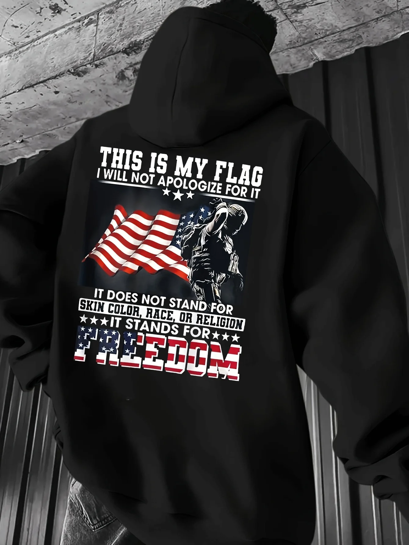 Men's Oversized Loose Casual Black Sweatshirt, 280g Long-Sleeve Hoodie, American-Style Free-Spirited Breathable and Comfortable, Durable Hand-Painted Print Top, Perfect Holiday Gift for Friends