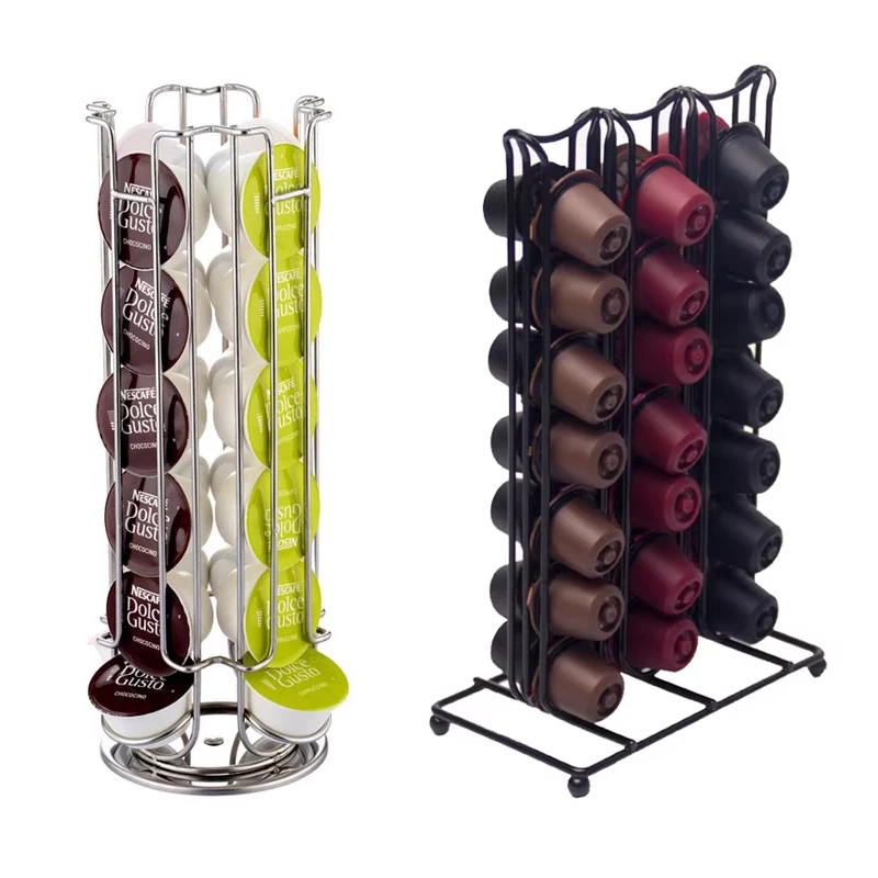 Suporte giratório para cápsulas de café, suporte para armazenamento de carrossel, suporte para cápsulas, compatível com dolce gusto