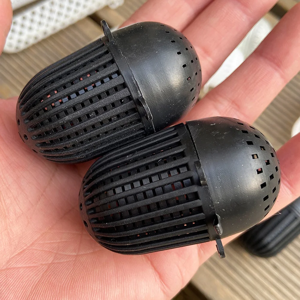 10 Pcs Fishing Lure Baits Eel Cage Shrimp Net Lobster Black Plastic Mini Crawfish Trap