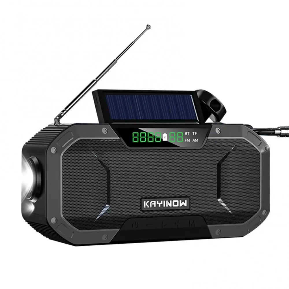 Imagem -06 - Kayinow-portátil de Emergência Solar Manivela Rádio 5000mah Power Bank Cranker Flash Light Kit de Sobrevivência Camping