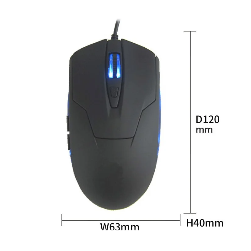 Mouse cablato tipo C 2400 DPI Retroilluminazione blu Gaming Mause Mouse da ufficio ottico ergonomico leggero muto per PC portatile Mac Windows