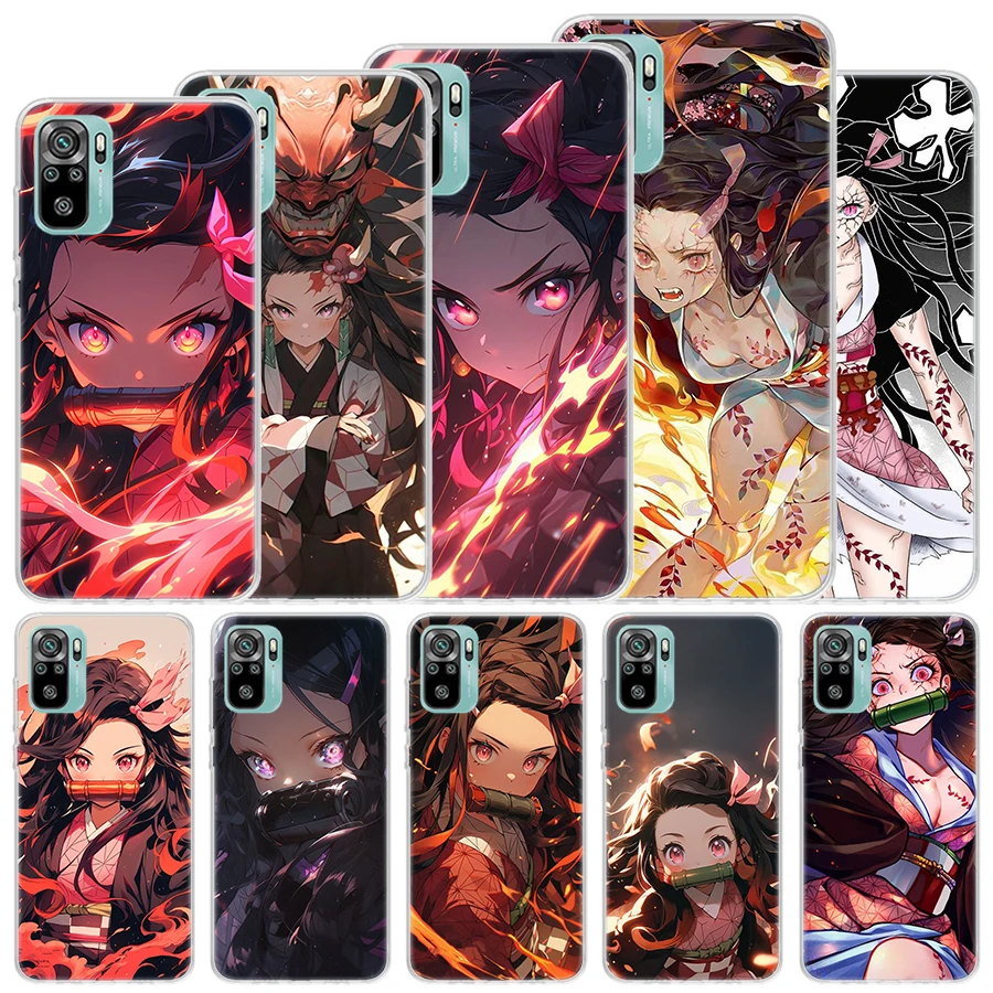 Nezuko Demon Slayer Soft Case For Xiaomi Redmi Note 13 12S 11S 10S 12 11 10 Phone Cover 11T 11E Pro Plus 9 9S 8 8T Shell Coque N