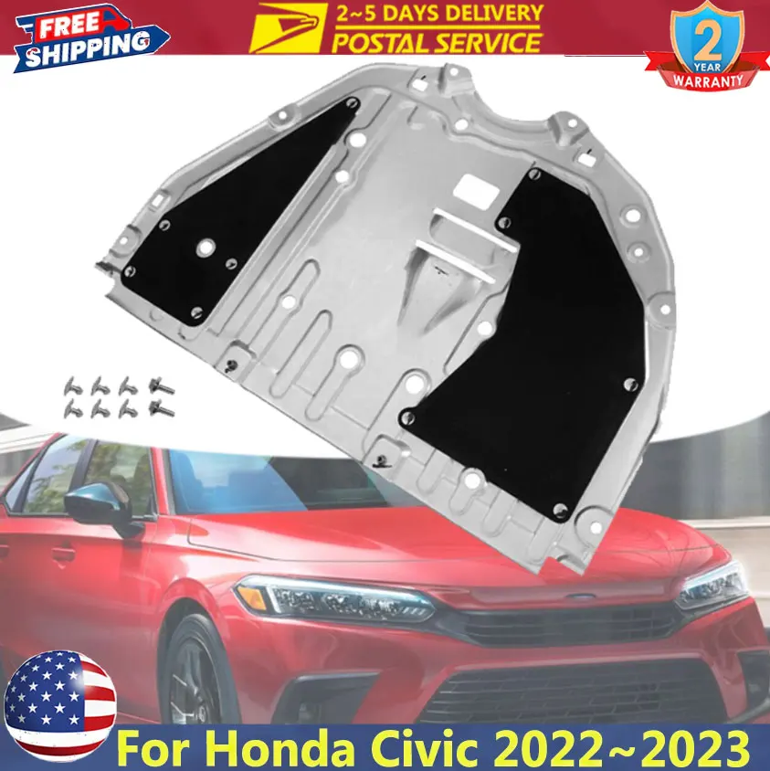 

Комплект защиты брызговиков крыльев двигателя для Honda Civic 2022 ~ 2023, брызговик двигателя под автомобильным щитком, плата 74111T20A0