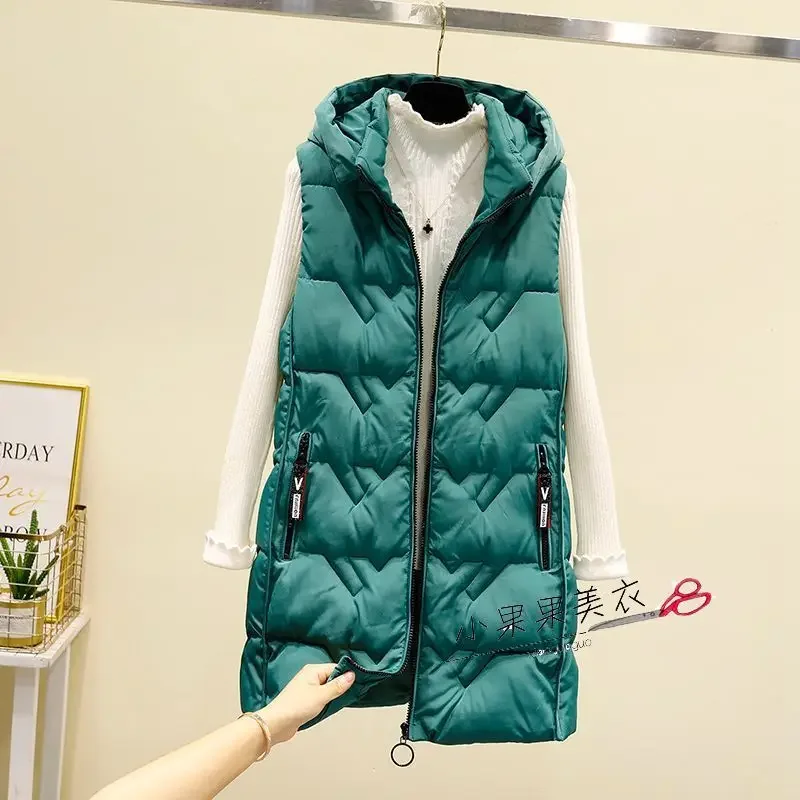 2025 신상 가을 겨울 여성 패션 캐주얼 따뜻한 조끼 아우터 후드 캐주얼 베스트 여성 조끼 재킷
