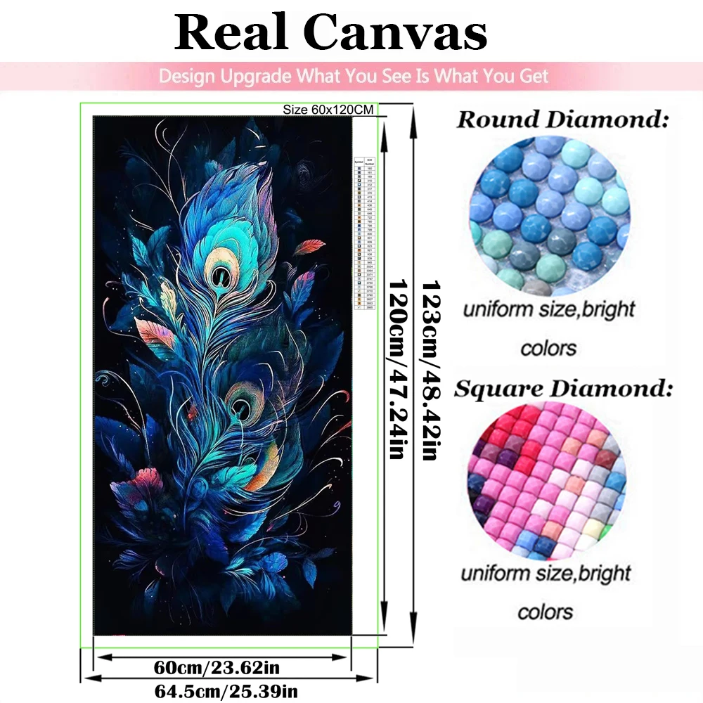 5D DIY Abstract Feather Leaves Diamond Painting Landscape Cross Stitch Kits Diamond Mosaic Embroidery Art Large Size Home Decor