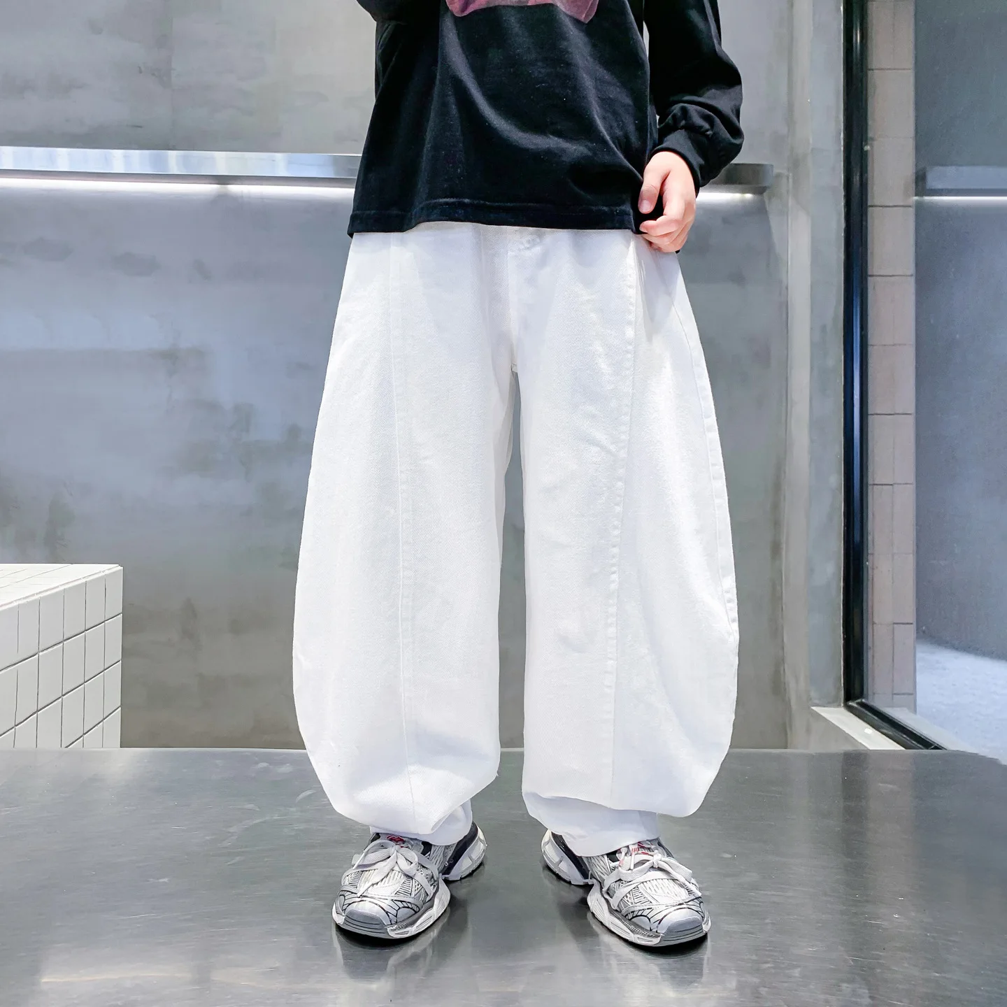 

Boys Spring Autumn Long Pants 2025 New Korean Fashion Casual Daily Solid Color Loose Trousers Kids All-match Pants