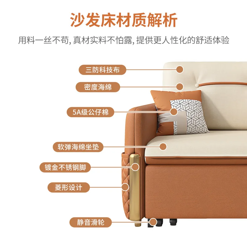 Sofá cama individual plegable de doble uso, pequeño apartamento, almacenamiento de madera maciza, moderno, sencillo, para estudio, balcón, cama combinada multifuncional