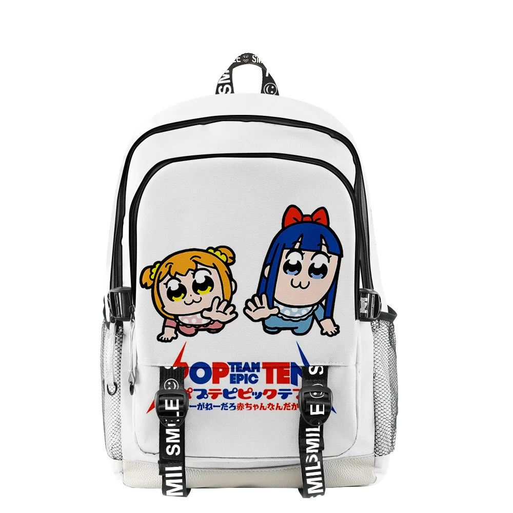 Pop Team Epic Anime Pop and Pipi Zipper Backpack Adult Kids School Bag Unique Daypack 2023 New Japan Manga Unisex Traval Bag
