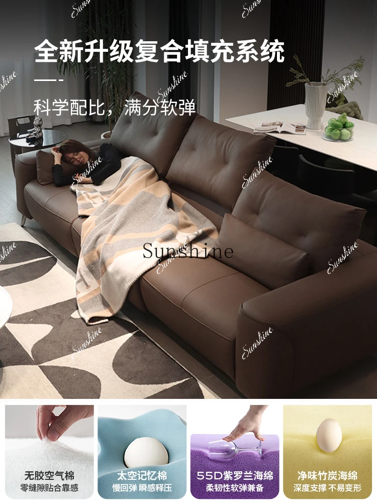 

Zero wall electric function sofa Italian minimalist, small apartment living room adjustable rear backrestP