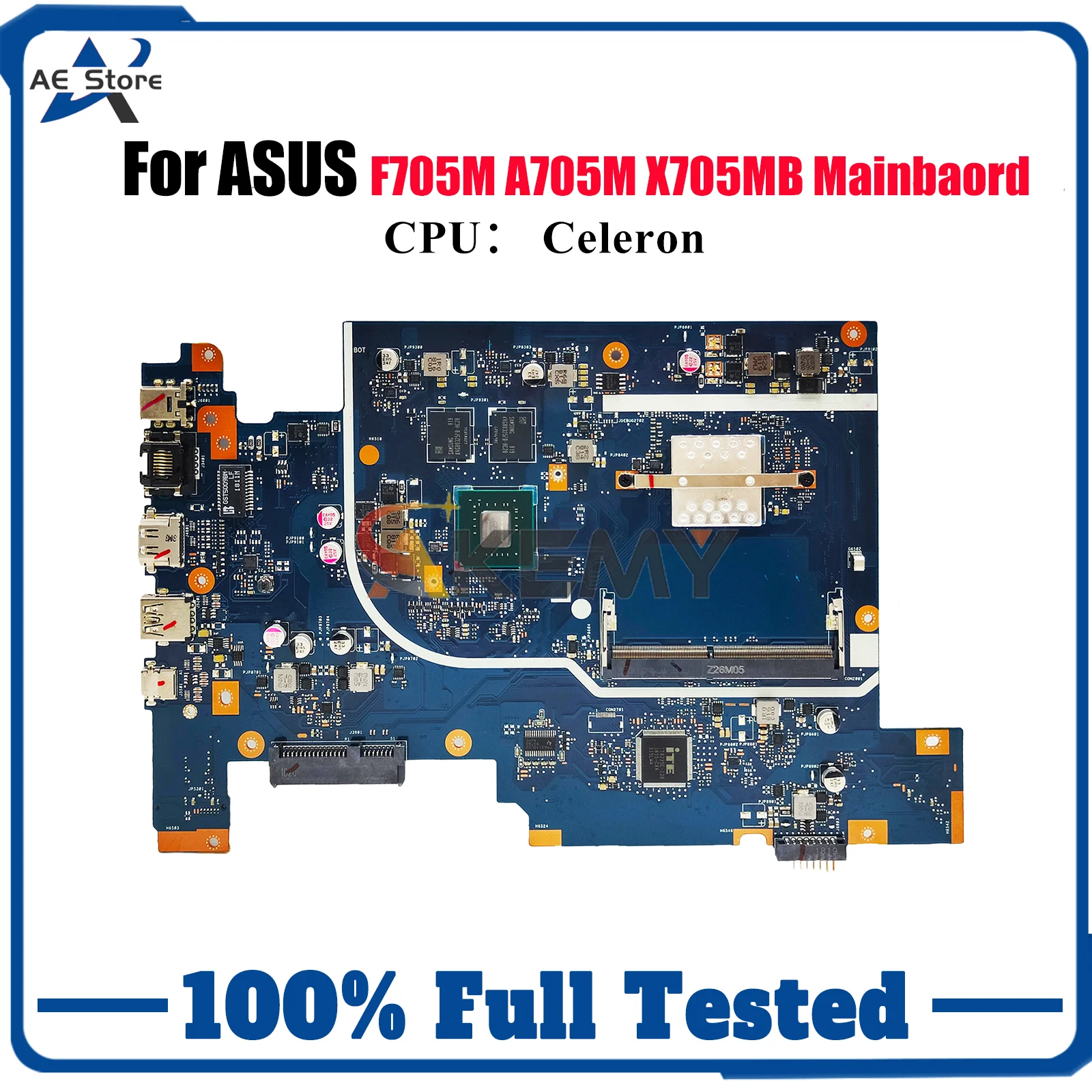 

X705MB Laptop Motherboard For ASUS VivoBook F705M X705M X705MB A705M Notebook Mainboard With Celeron CPU 100% tests OK fast ship