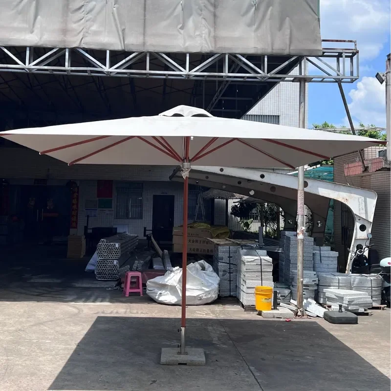 for Factory Outdoor Parasol Bar Beach Sunscreen Courtyard Commercial Street Aluminum Central Pillar Table and Chair Umbrella