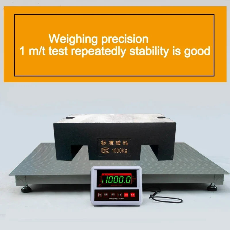 1x1M 3 Tons Industrial Digital Scale Commercial Electronic Weighing High Precision Weighbridge For Livestock Weighing Anti Shake