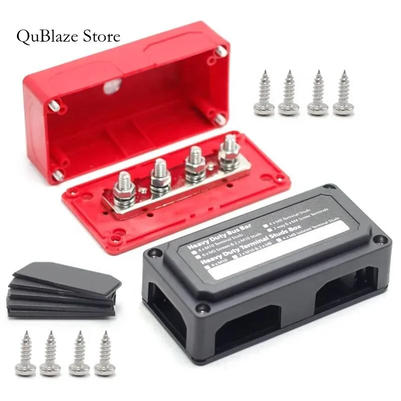 

300A 12V DC Морская изолированная соединительная стойка 4 * M8 Клеммная колодка шины распределения питания для автомобильной промышленности