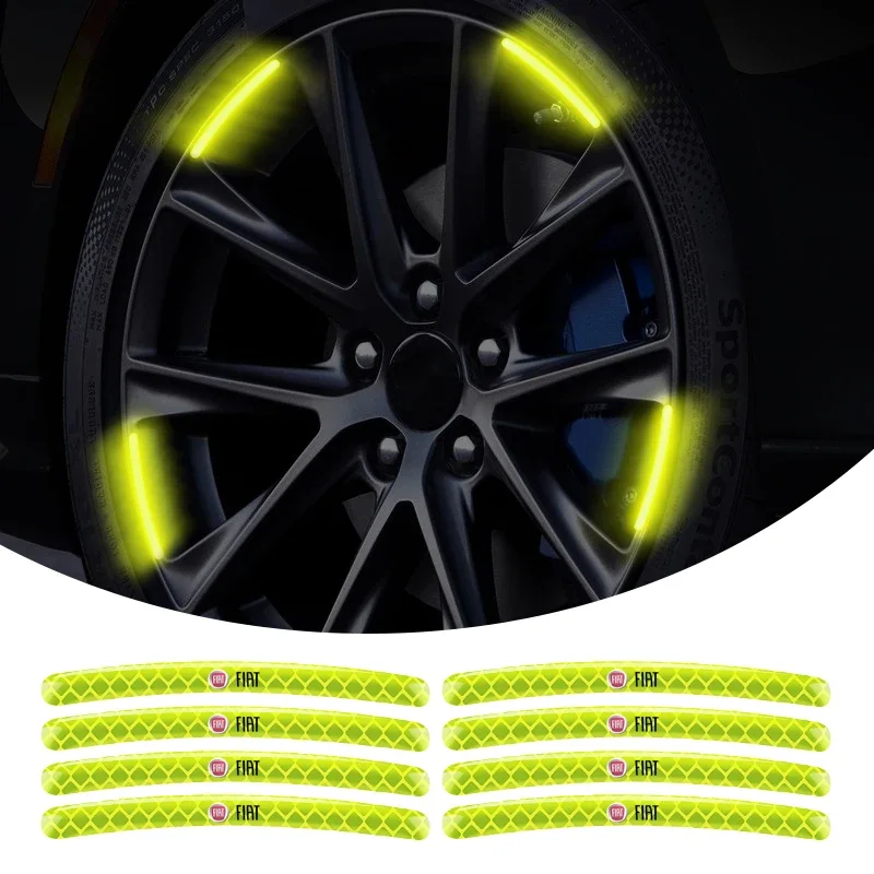 

Car Wheel Hub Reflective Sticker Rim Tape Strip For Fiat 500 Abarth Grande Punto Tipo Panda Ducato Stilo Fiorino Doblo FR