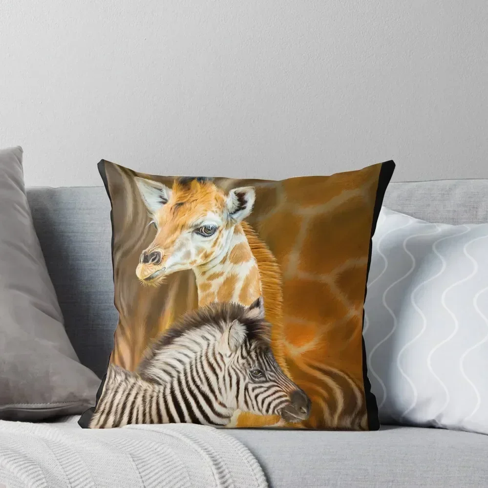 

Spots And Strips - Giraffe And Zebra Throw Pillow Christmas Covers pillow cover christmas Sitting Cushion pillow