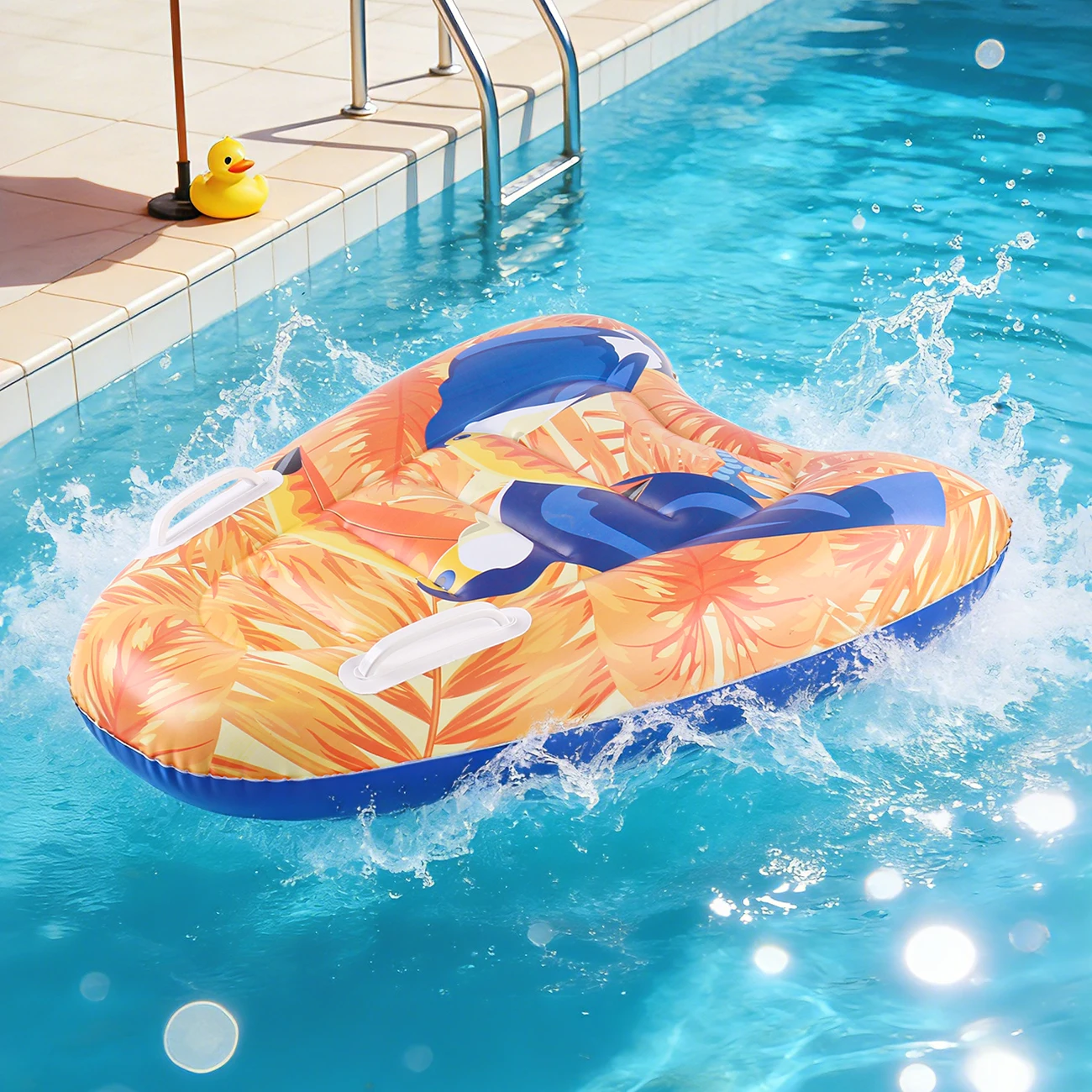 

1PC Tropical Inflatable Pool Float Lounger, Adult Water Hammock Floating Chair, Swimming Pool Raft Summer Beach Pool Party