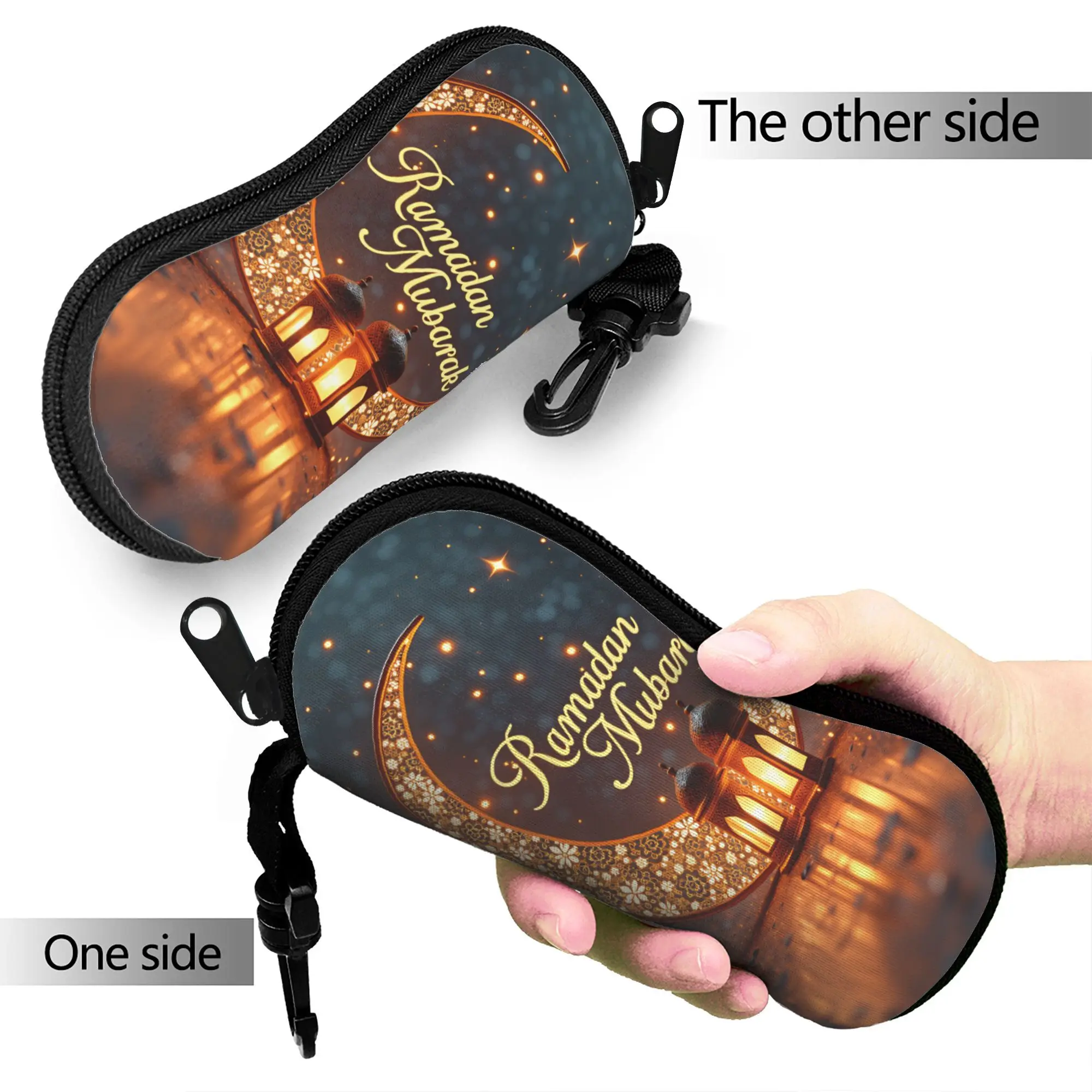 Ramadan Night Glasses Case  Zipper Sunglasses Pouch Male Female Outdoor Eyeglass Protector Vintage Eyewear Organizer