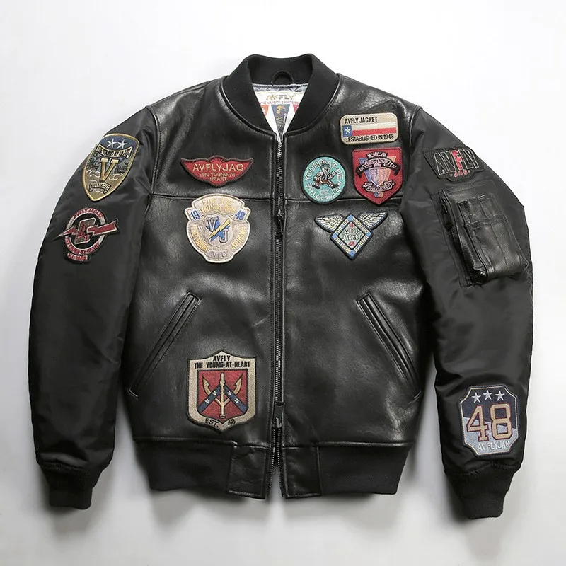 Sporty and casual leather baseball men's stand-up lapel cotton
