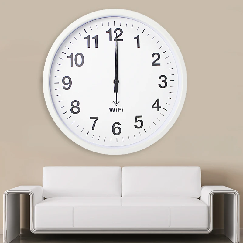 20 Inch  WIFI Wall Clock Automatic Time Synchronization Silent Modern Minimalist Quartz Clock for Living Room