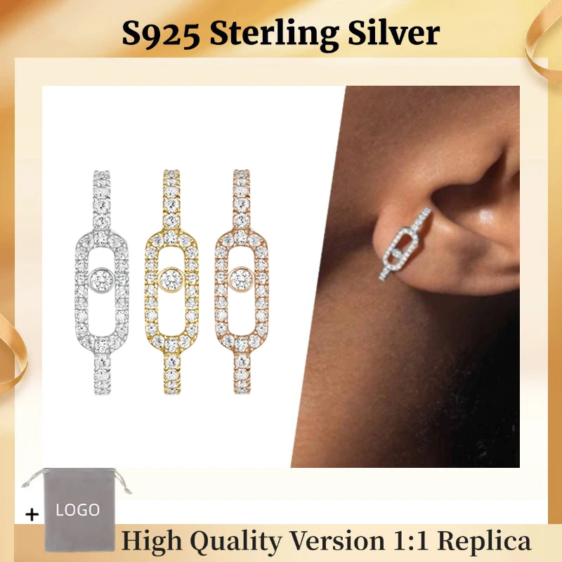 Official Website Fashion MOVE UNO Diamond Earrings S925 Sterling Silver Earrings Luxury Jewellery Women